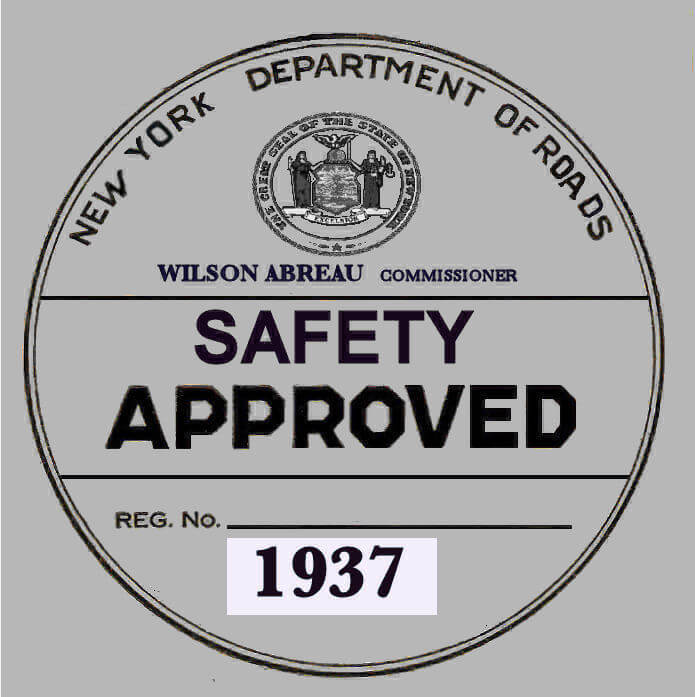 (image for) 1937 New York Safety Sticker